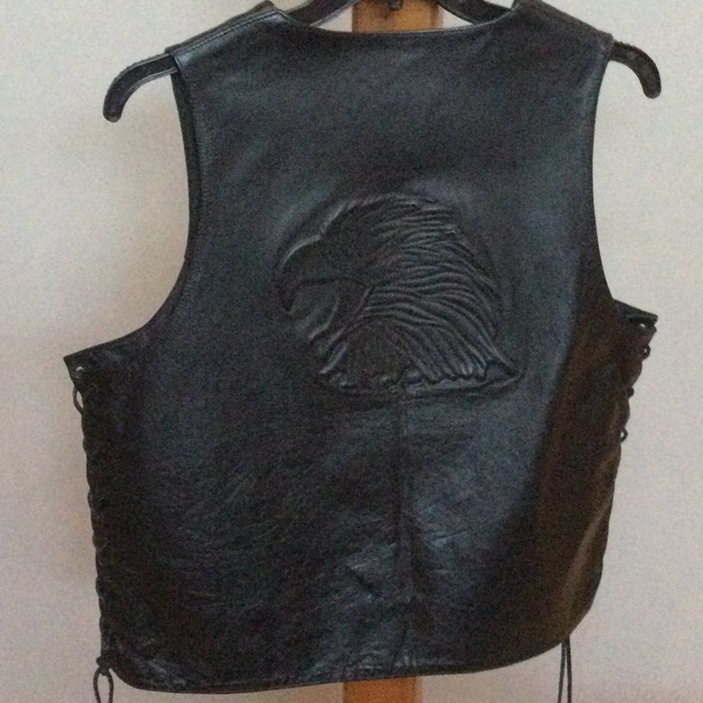 Leather motorcycle vest